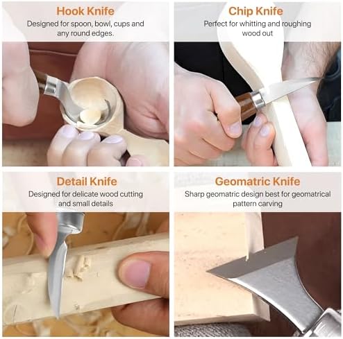 Wood Carving Tools Set 30-in-1 Wood Carving Knife Kit, Whittling Knife, Craft Kits for Adults, Wood Working Tools and Accessories, Knives, Whittling Kits, Hobbies for Adults - Image 3