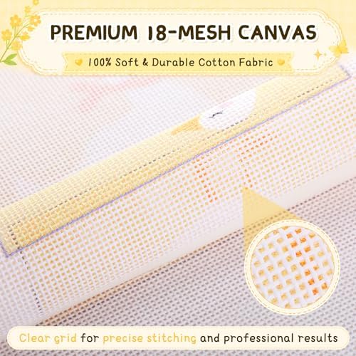 3 Pcs 18 Mesh Goose Needlepoint Canvas with Tape, 8" x 8" - Image 3