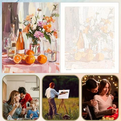 5DDIYART Paint by Numbers for Adults Beginner, Citrus Breakfast Table Paint by Number Kits on Canvas Without Framed,Paint by Easy Acrylic Painting Home Wall Decor 16x20inch - Image 6