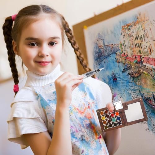 Travel Watercolor Paint Set - Pocket 15-Color Mini Art Kit with Sketch Pad - Image 5