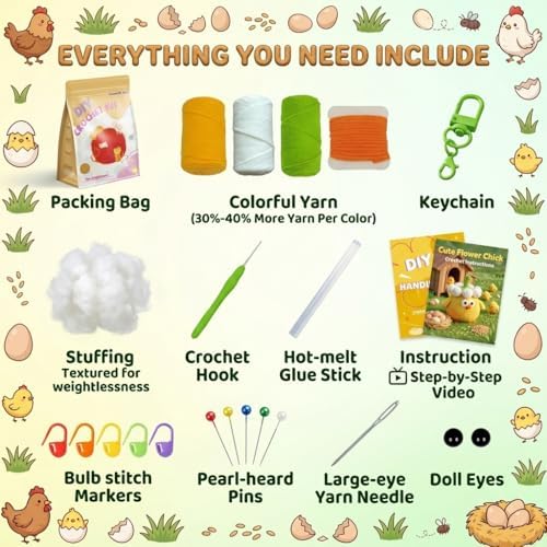 Crochet Kit for Beginners, Crochet Starter Kits for Chicken - Image 3