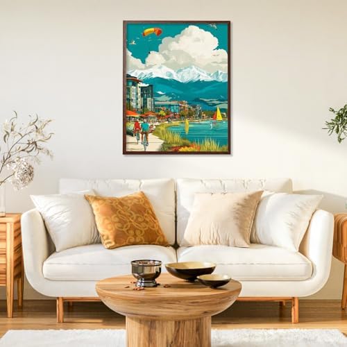 Paint by Numbers Kit for Adults, Mountain Lake DIY Painting Kit, 16x20 Inch - Image 2