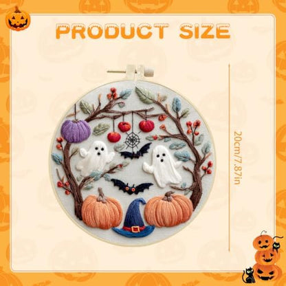 RUIQLXHANG Halloween Ghost Pumpkin Embroidery Kit for Beginners - Image 2