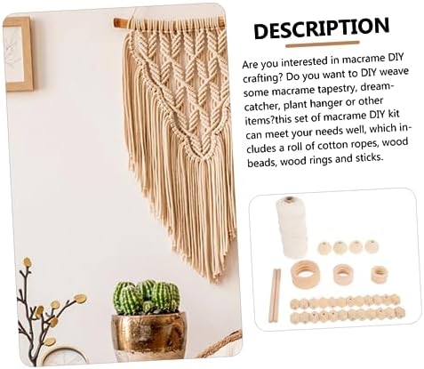GOOHOCHY DIY Macrame Kit for Adults Complete Tapestry Material Set for Beginners with Beads and Rings for Wall Art and Plant Hangers - Image 5