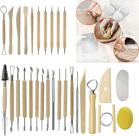 Clay Tools 40PCS Pottery Tools Clay Sculpting Tools Polymer Clay Tools Kit Ceramic Tools for DIY Handcraft Modeling Clay Carving Tools Set - Image 5