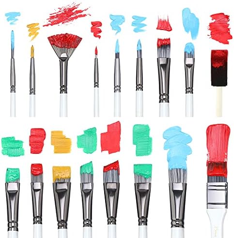 Transon 20Pcs Art Paint Brush Kit with Storage Case, 16 Brushes + Foam Brush Spatula Sponge for Acrylic Oil Watercolor Gouache, Adults Teens Beginners Art Supplies - Image 4