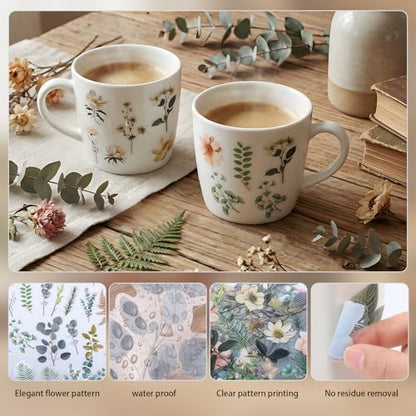 85-Piece Floral Scrapbook Stickers, Self-Adhesive Daisy Camellia - Image 3