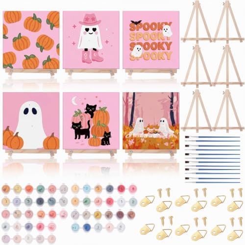 YooNotee 6 Pack Ghost Paint by Numbers Kit 8 x 8 Inch Canvas by Unknown