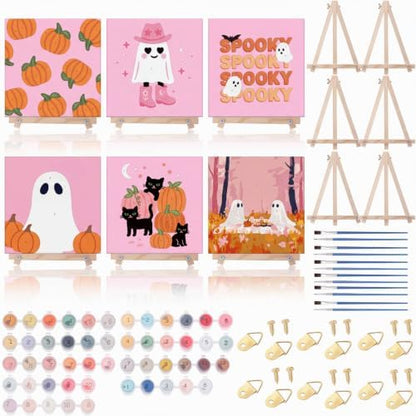 YooNotee 6 Pack Ghost Paint by Numbers Kit 8 x 8 Inch Canvas by Unknown