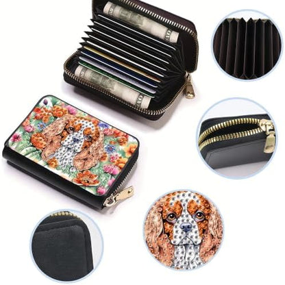 DDGYP 2PCS PU Leather Dog Butterfly Diamond Art Kits Zipper Card Holder - Image 5