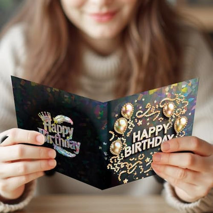 8PCS DIY Diamond Art Greeting Cards Birthday Congratulations Cards & Gifts - Image 4