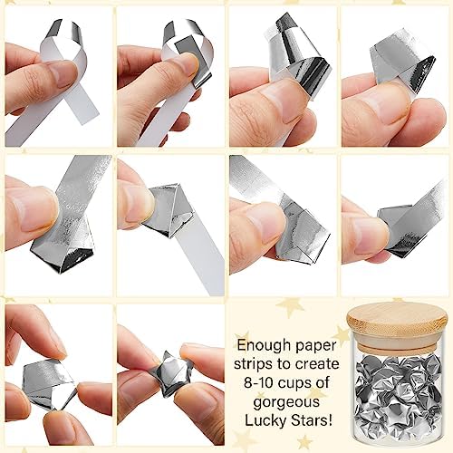 Kigeli 1000 Sheets Origami Star Paper Strips,Silver,Solid Style - Image 5