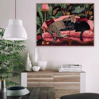 Cheetah Paint by Numbers Kit for Adults,Leopard Paint by Number With Frame - Image 2