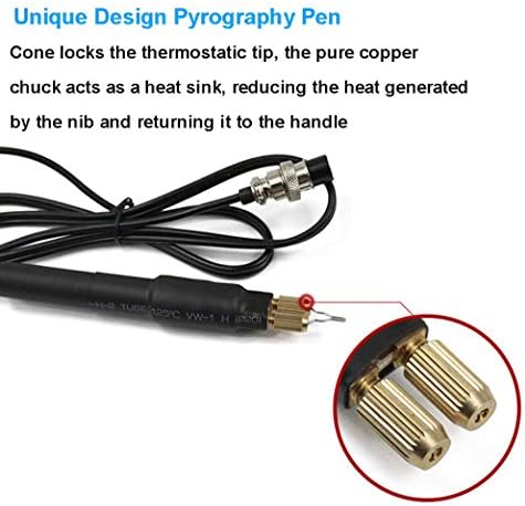 Wood Burning Kit Pyrography Machine 110V 60W Pyrography Wood Burner Detailer Woodburning Tool Set 20 Tips Two Pens Dual Port Pointer Display - Image 4