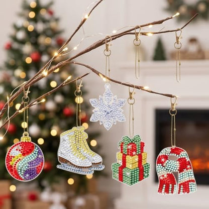 LAKEQUILL Winter Holiday 12 Pcs 5D Diamond Painting Keychain Kit - Image 5