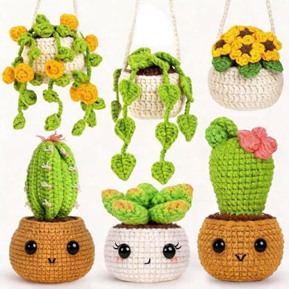 Sewkitta Crochet Kit for Beginners, Crochet Starter Kit w Step-by-Step Video Tutorials, Beginner Crochet Kit for Adults Kids Women Men Complete Kit Included (Plant 6Pack) by Unknown