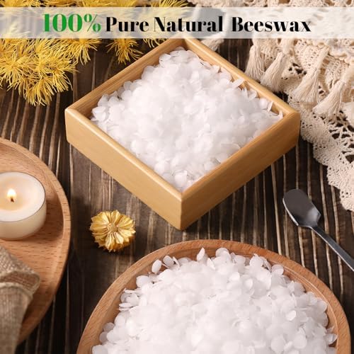 simeitol 2lb White Beeswax Candle Making Kit for Adults, Complete Gift Set with Melting Pot, DIY Starter Candle Making Supplies for Home Decor/Gift Crafting/Holiday Party - Image 4