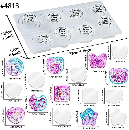 Resin Shaker Molds Set Kawaii Charms Pack of 41 Silicone Trays Precision Tip Applicator Bottle Kit Bundle - Image 2