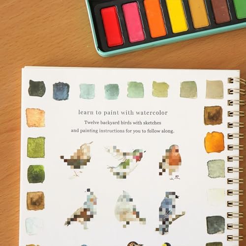 Watercolor Workbook for Adults & Beginners: 12 Colors Paint Set with Brush, Foldable Painting Kit for Flowers– Ideal Gift(Flowers) - Image 2