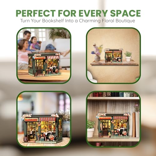 DIY Book Nook Kit LED 3D Puzzle (Aura Verde Flower Room) - Image 6
