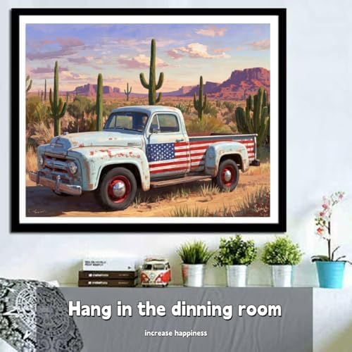 ACANDYL Truck DIY Paint by Numbers Kit for Adults Paint by Numbers Beginner Canvas Painting by Number Cactus Tree DIY Acrylic Oil Painting on Canvas Arts Craft Decoration 16x20 Inch - Image 2