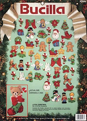 Bucilla "Lotsa Christmas" Set Of 50 Felt Applique Ornaments Kit 82933 by Bucilla