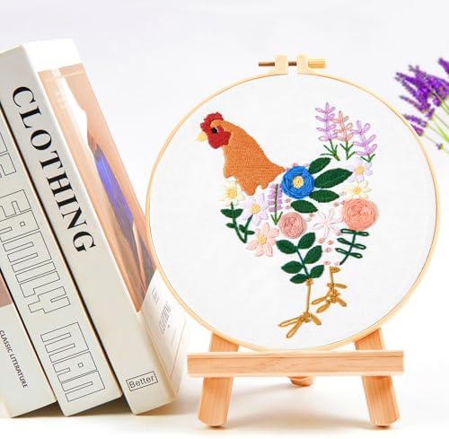 Crafmanoe Hand Embroidery Kits for Beginners Adults, Floral Stamped Cross Stitch Kits for Beginners Adults, Funny Embroidery Set Needlepoint Starter Kits, Embroidery Hoops, Fabric and Video Tutorial - Image 7