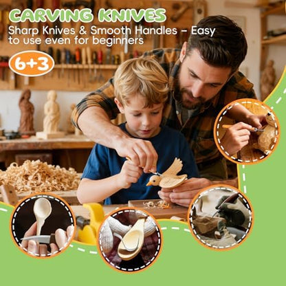 Housolution Wood Carving Kit with Carrying Bag, 30PCS Wood Carving Tools - Image 4