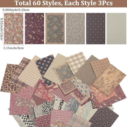 180 Sheets Aesthetic Scrapbook Papers Retro Junk Journal Decorative Vintage Journaling Supplies Craft Paper Kit for DIY Collage Scrapbooking Travel Diary Embellishment Memory Book Room Decor - Image 2