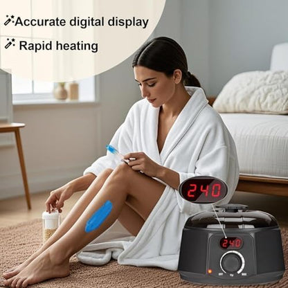 Haccah Professional Wax Warmer for Candle Making, Digital 16oz Wax Melting Pot with See Through lid, Candle Warmer for Adults, Beginners, Including Stove, Spoon, Gloves, Heat-Resistant pad - Image 2