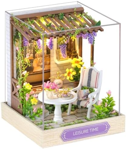 OZJAY Miniature House Kit for Adults, Mini House Kit with LED & Dust Cover by OZJAY