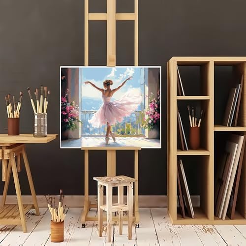 Natuyalo Dancing Girl Paint by Numbers Kit for Adults - Beautiful Woman Painting by Number on Canvas Without Frame, DIY Acrylic Art Crafts for Ideal Gift Home Wall Decor (16x20 Inch) - Image 2