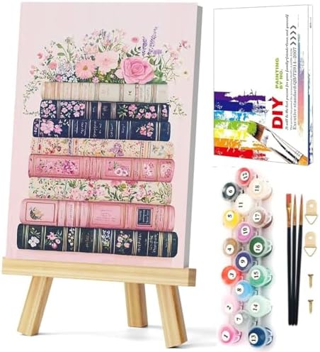 Gemozaic Book Framed Paint by Numbers Kit for Adults with Easel, 8x12 in by Gemozaic