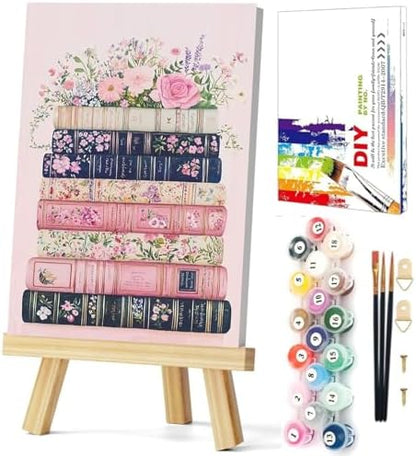 Gemozaic Book Framed Paint by Numbers Kit for Adults with Easel, 8x12 in by Gemozaic