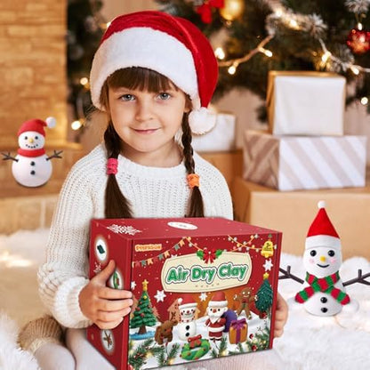 ESSENSON Air Dry Clay Christmas Crafts Kit, 36 Colors DIY Modeling Clay Craft Set with Accessories, Christmas Stocking Stuffers for Kids, Xmas Gift for Girls Boys - Image 6