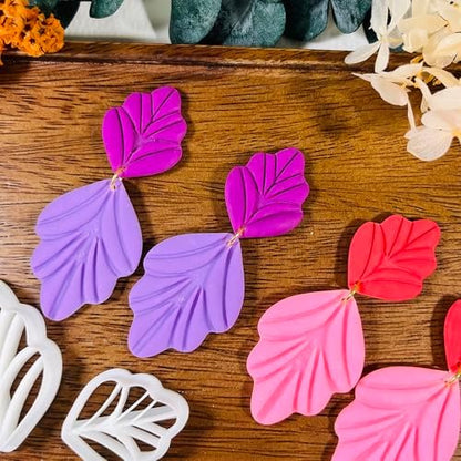 Xaekicr Polymer Clay Cutters Leaf & Feather Shapes – 2 Sizes Clay Earring Cutters for Polymer Clay Jewelry, Molds and Tools for DIY Dangle Earrings - Image 4
