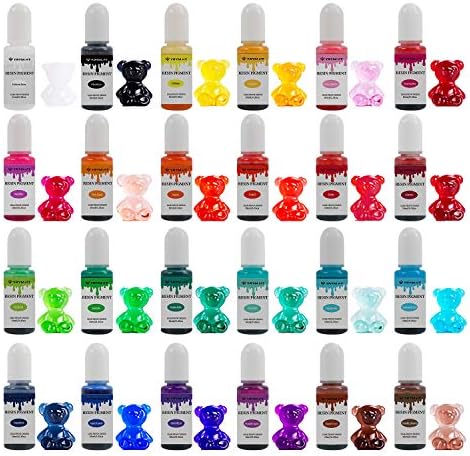 Epoxy Resin Pigment - 24 Colors Non-Toxic Epoxy Resin Dye Liquid for Resin Coloring, Resin Jewelry Making - Concentrated Epoxy Resin Color Pigment for Art, Paint, Crafts - 0.35oz Each - Image 4