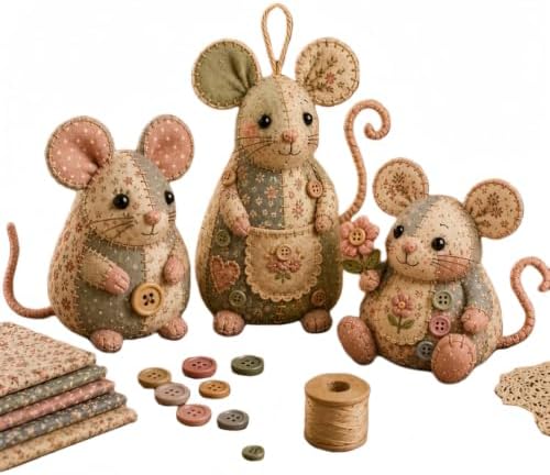 Patchwork Mouse DIY Kit – Complete Sewing Craft Set by Unknown