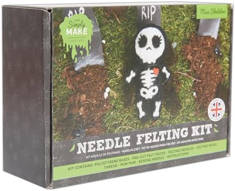 Simply Make Needle Felting Kit Halloween Miss Skeleton, Including Wool, Needles, Tools, for Beginners, Needle Felting Craft Kits, Starter Hobby Craft, Decoration, Gift, Hobbies for Crafty Enthusiasts - Image 4