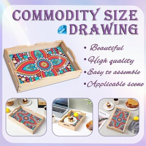 EWJRNSF Diamond Art Kits for Adults Wooden Serving Trays with Handles - Image 4