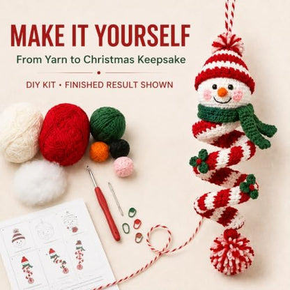 Crochet Snowman Spiral Ornament DIY Kit, Christmas Craft for Adults - Image 2