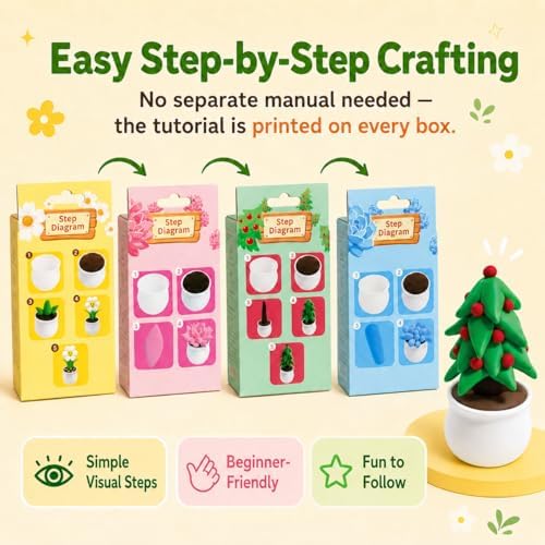 Air Dry Clay Kit for Kids, 12 Plants Modeling Magic Clay Sculpting Tools - Image 4