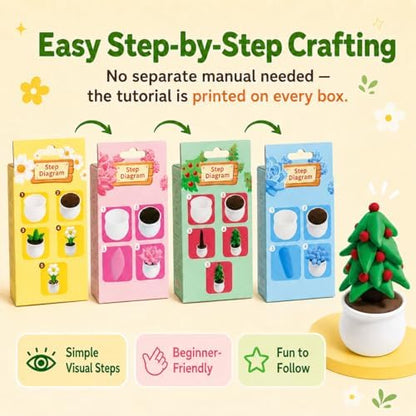 Air Dry Clay Kit for Kids, 12 Plants Modeling Magic Clay Sculpting Tools - Image 4