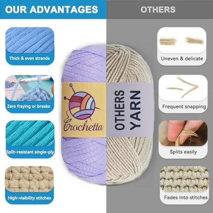 Crochetta Crochet Kit for Beginners, Crochet Kits with Step-by-Step Video Tutorials, Learn to Crochet Animal Kit for Adults Kids, DIY Craft Knitting Supplies, Monkey Amigurumi Gift(40%+ Yarn) - Image 6