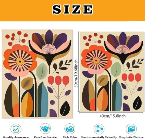 3 Pack Cute Flower Paint by Numbers Kit for Adults Beginner (Without Frame) - Image 5