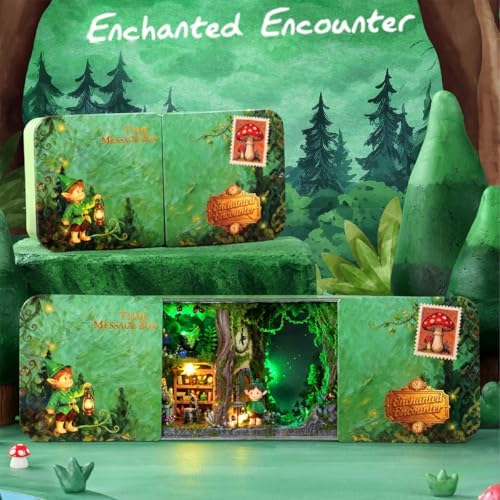 CUTEROOM DIY Miniature Dollhouse Kit in Metal Tin, Enchanted Encounter - Image 3