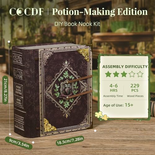 CCCDF DIY Book Nook Kit, 3D Wooden Puzzle for Adults Potion-Making Edition - Image 2