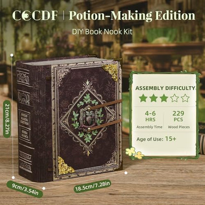 CCCDF DIY Book Nook Kit, 3D Wooden Puzzle for Adults Potion-Making Edition - Image 2