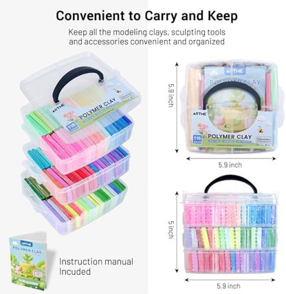Artme Polymer Clay, 116 Colors Oven Bake Modeling Clay Starter Kits for Kids, Creative Polymer Clay Kit with Sculpting Tools and Jewelry Accessories, Non-Toxic, Ideal DIY Gifts for Adults and Teens - Image 4
