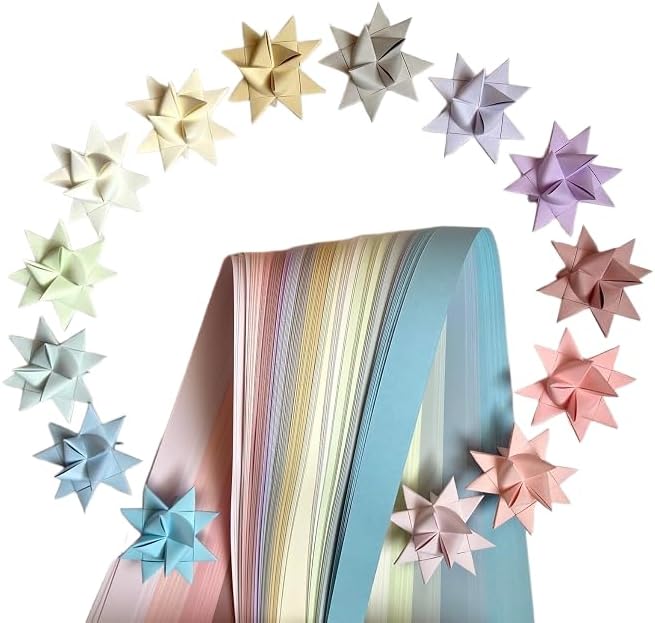 1/4" Assorted Pastel Paper Strips for German, Froebel, Moravian Stars & Weaving (100 Strips) by FroebelMint